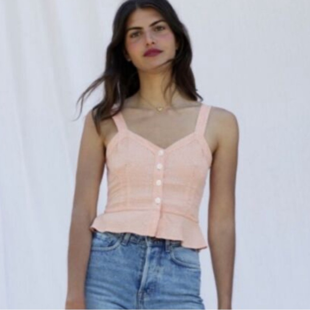 NWT Rouje Rita top in pink polka dot size 36